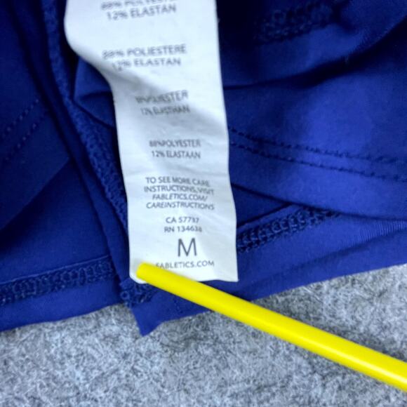 Fabletics Chiara Tank Top Womens Medium Blue Halter Keyhole Open Cowl Back - Picture 8 of 8